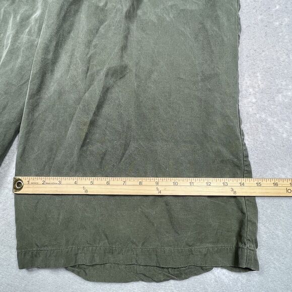 Loft Womens Large Green Wide Leg Cropped Palazzo Pull On Pleated High Rise Pant - Picture 9 of 12